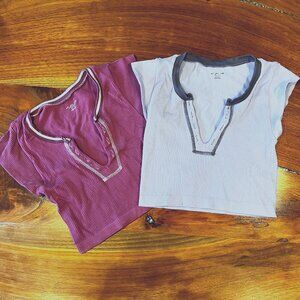 Two "Go for Gold" shirts by Out from Under, bundle, XS